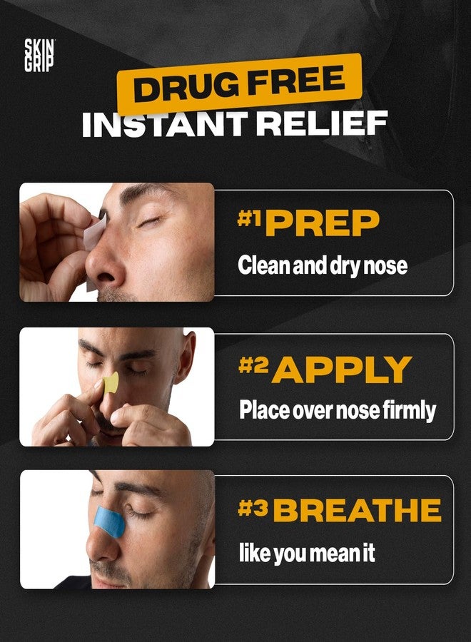 Skin Grip Nasal Strips for Snoring & Breathing–Instant Relief from Nasal Congestion, Drug-Free Snore Strips, All-Day Hold–Sleep Better, Exercise Stronger, Travel Confidently–90-Day Supply, Multi-Color - Image 5